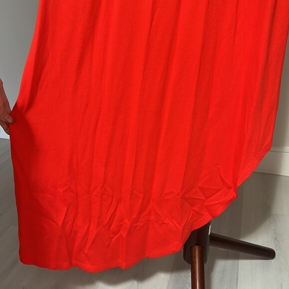 🚫SOLD🚫Michael Kors Modal Knit Asymmetric Hem Tank Dress Tomato Red - Picture 6 of 7